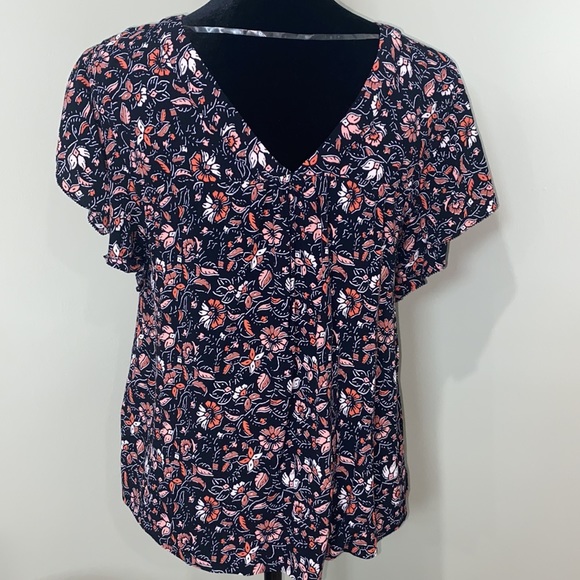 Sanctuary Floral print V-Neck Short Sleeve Top SP - Picture 6 of 10